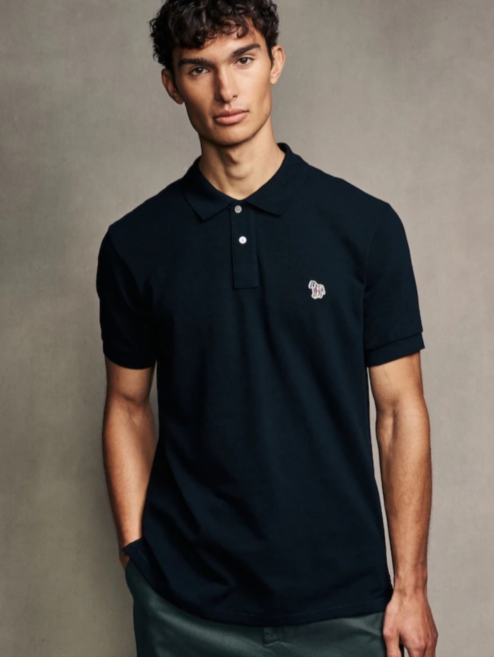 Men's Paul Smith Classic Slim Fit Polo Embroidered Zebra Size L Great Condition